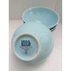 IKEA 365 Susan Pryke Set Light Sky Blue 5" Round Bowls 13286 Stoneware